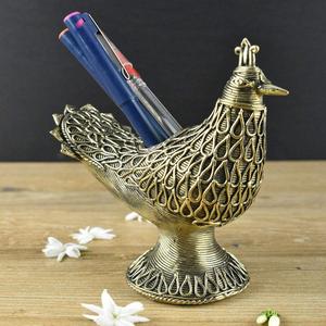 Handmade Brass Dhokra Peacock Candle Stand