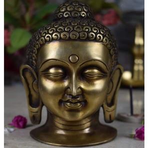 Brass Buddha Head Meditating State for Home & Office