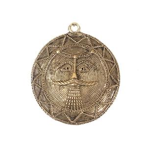 Brass Dhokra Wall Mountable Moon Mask