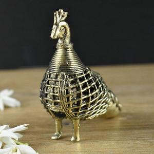 Handmade Brass Dhokra Net Peacock Figurine