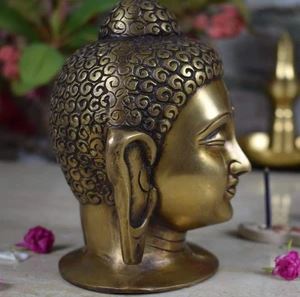 Brass Buddha Head Meditating State for Home & Office